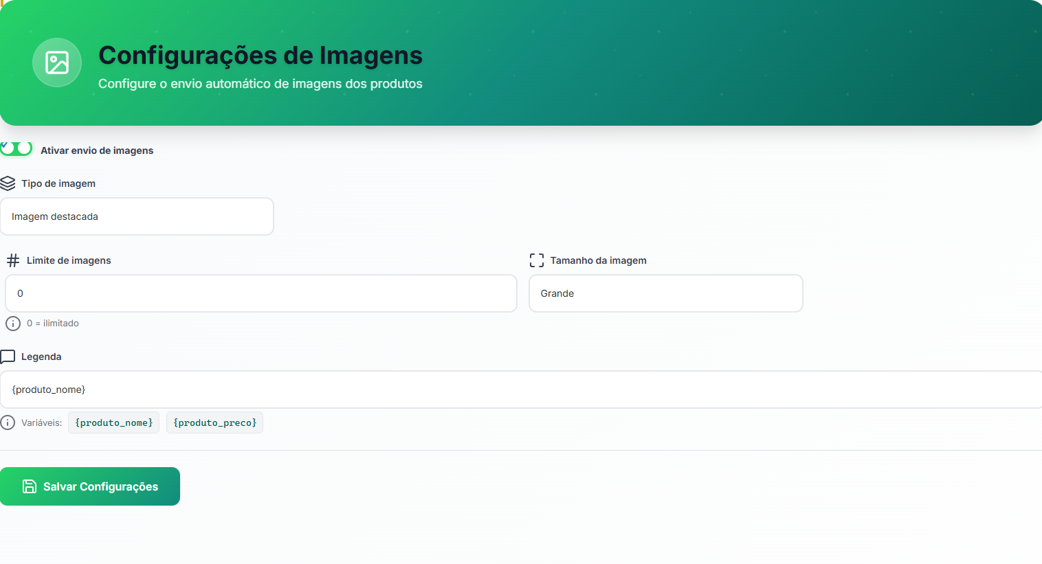 Configuração API